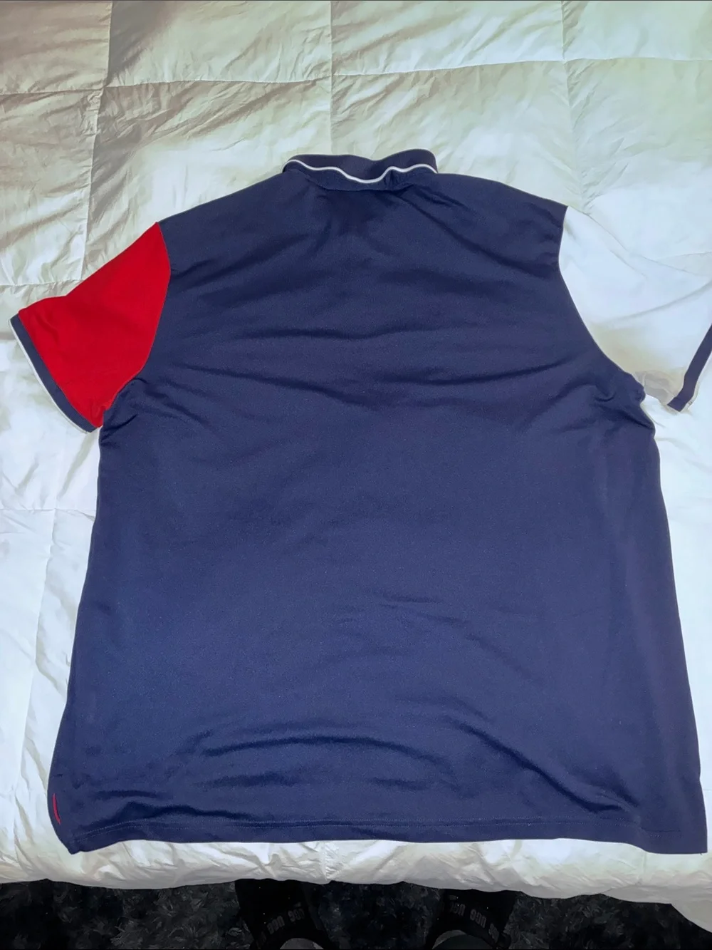 Polo by Ralph Lauren Navy Colorblock Polo with Red & White Sleeves